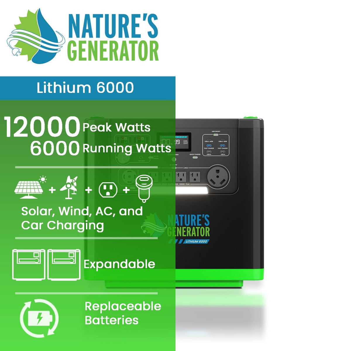 Nature's Generator L6000 Expandable Power Station