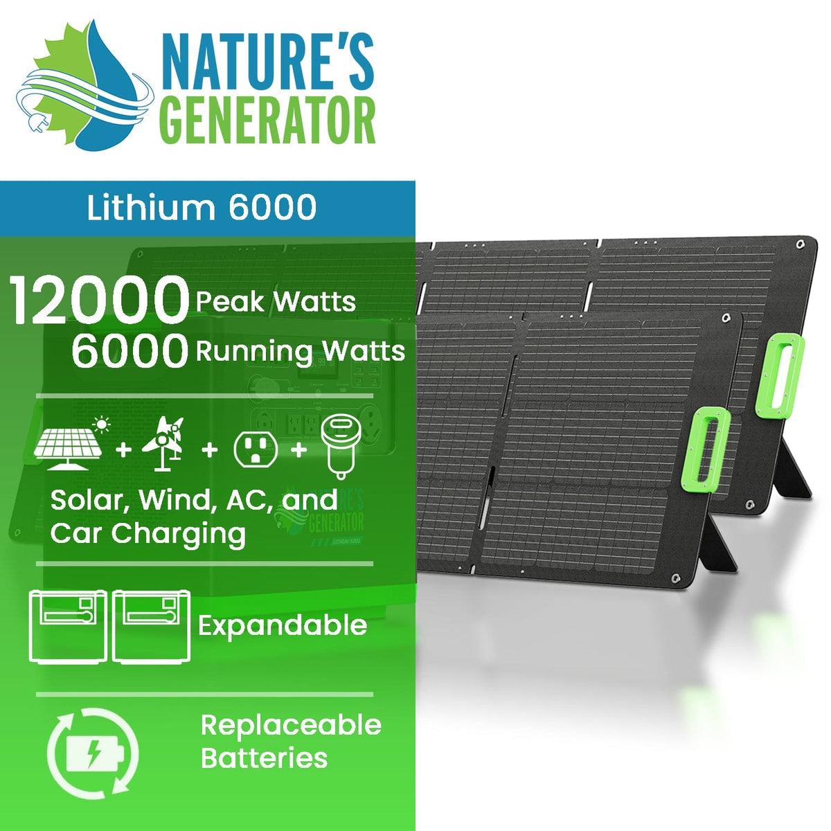 Nature's Generator L6000 Expandable Solar Generator