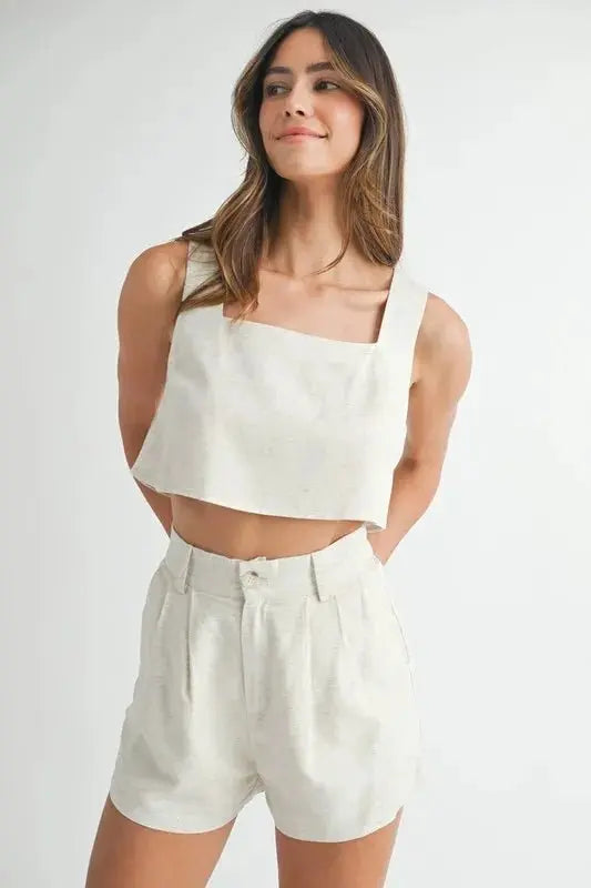 Sleeveless Crop Top & Matching Shorts Set