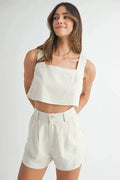 Sleeveless Crop Top & Matching Shorts Set