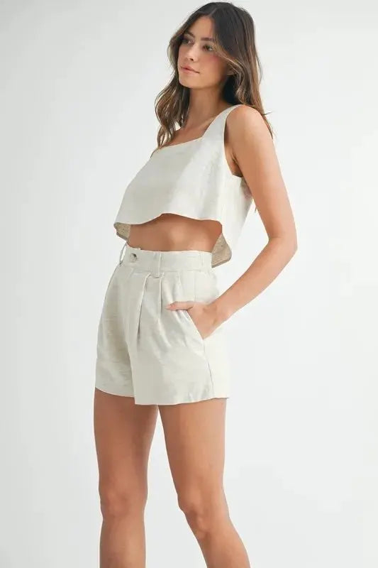 Sleeveless Crop Top & Matching Shorts Set