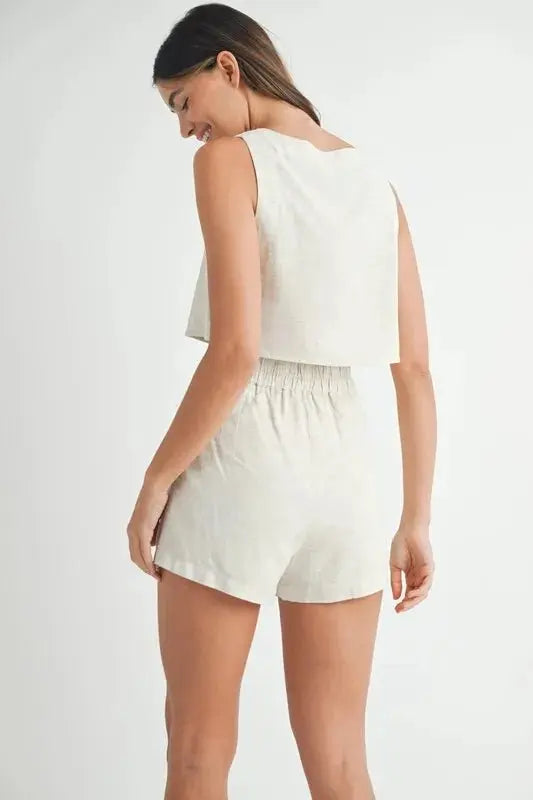Sleeveless Crop Top & Matching Shorts Set