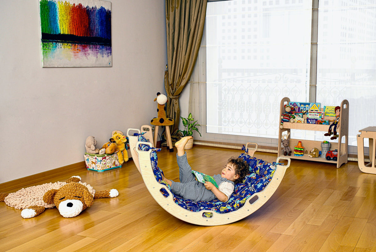 Large Montessori Climbing Arch & Rocker – Pillow Options