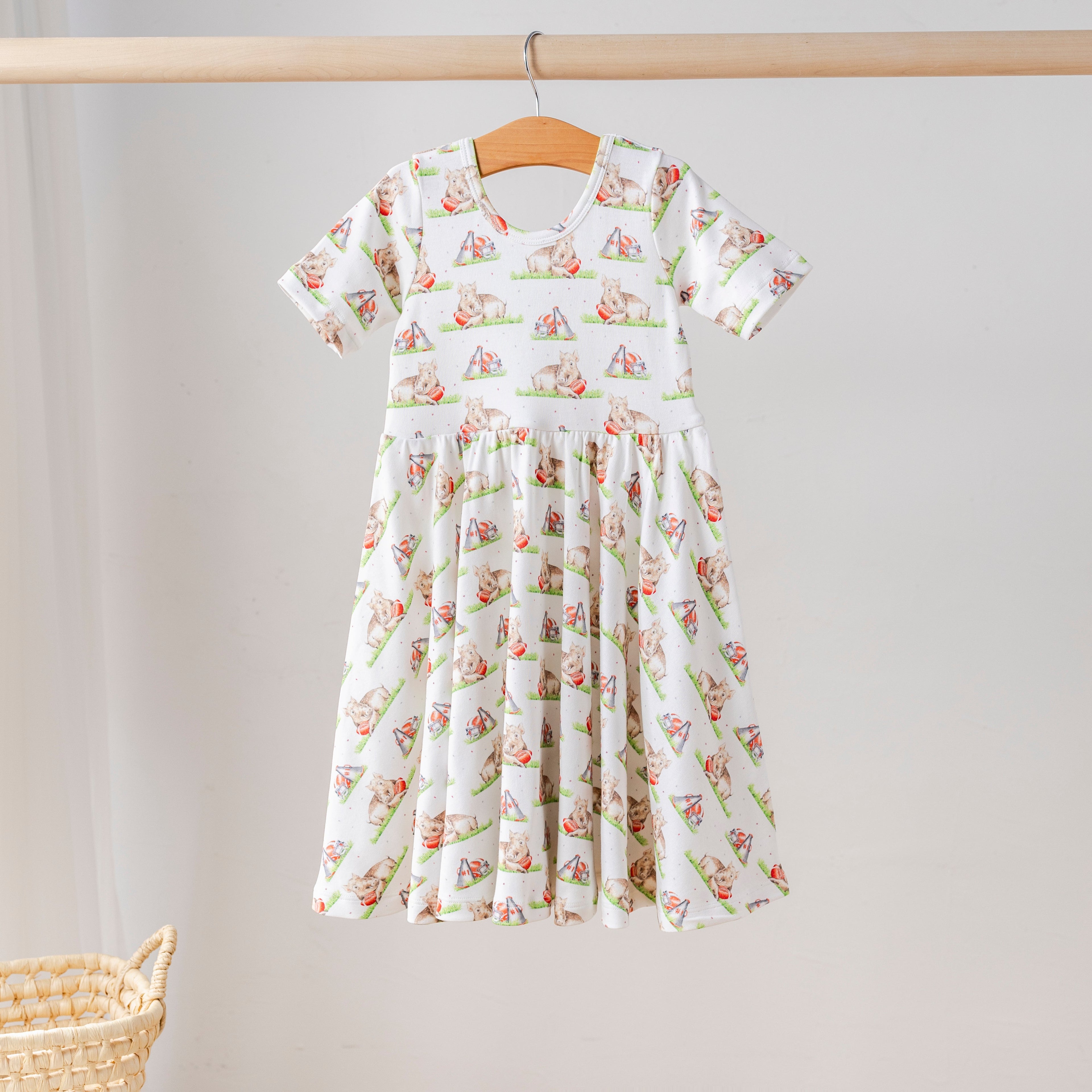 Mascot Mania in Arkansas Organic Cotton Dress for Kids