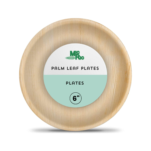 Palm leaf  6 Inch Round Plate (600 Pack)
