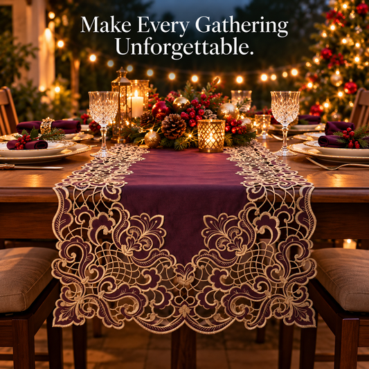 Purple Gold Table Runner – Amethyst Haze, 14x108 Inch