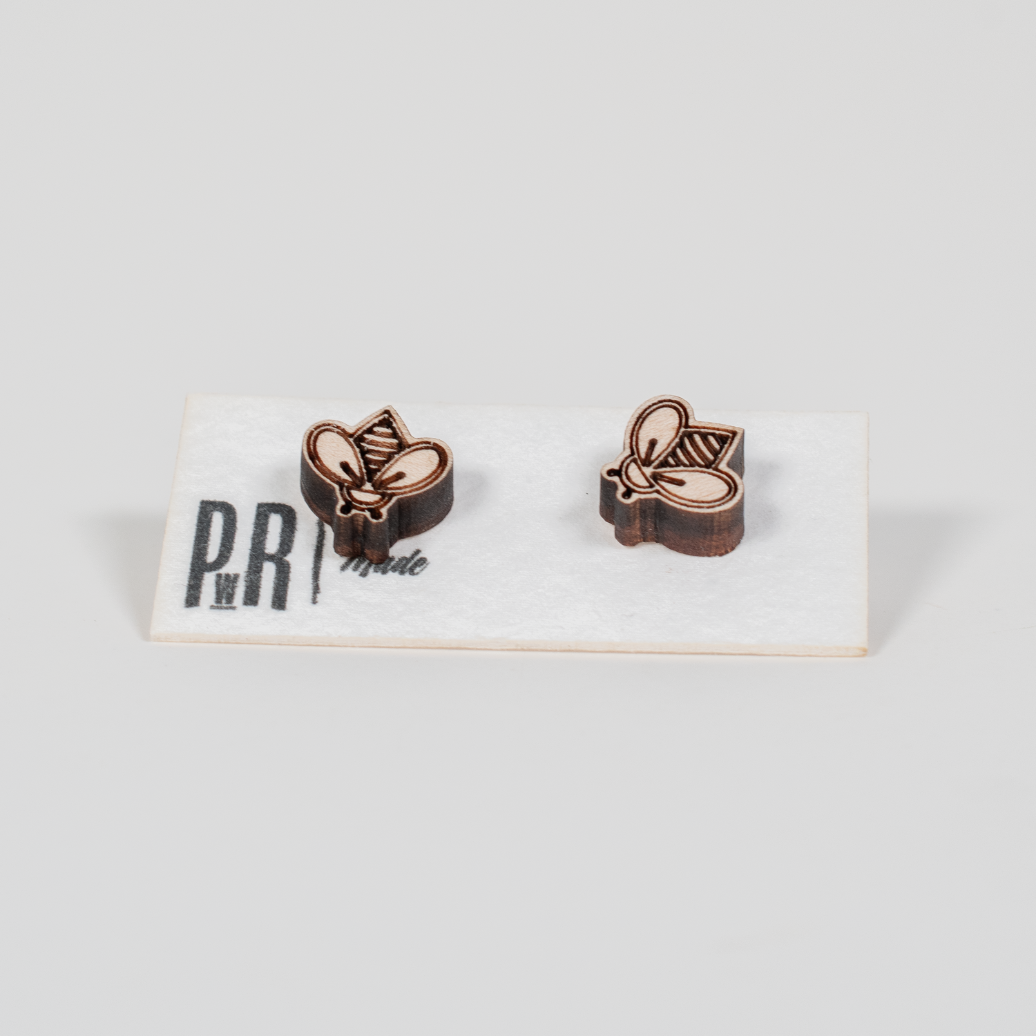 Small Wood Stud Earrings | Geometric Designs