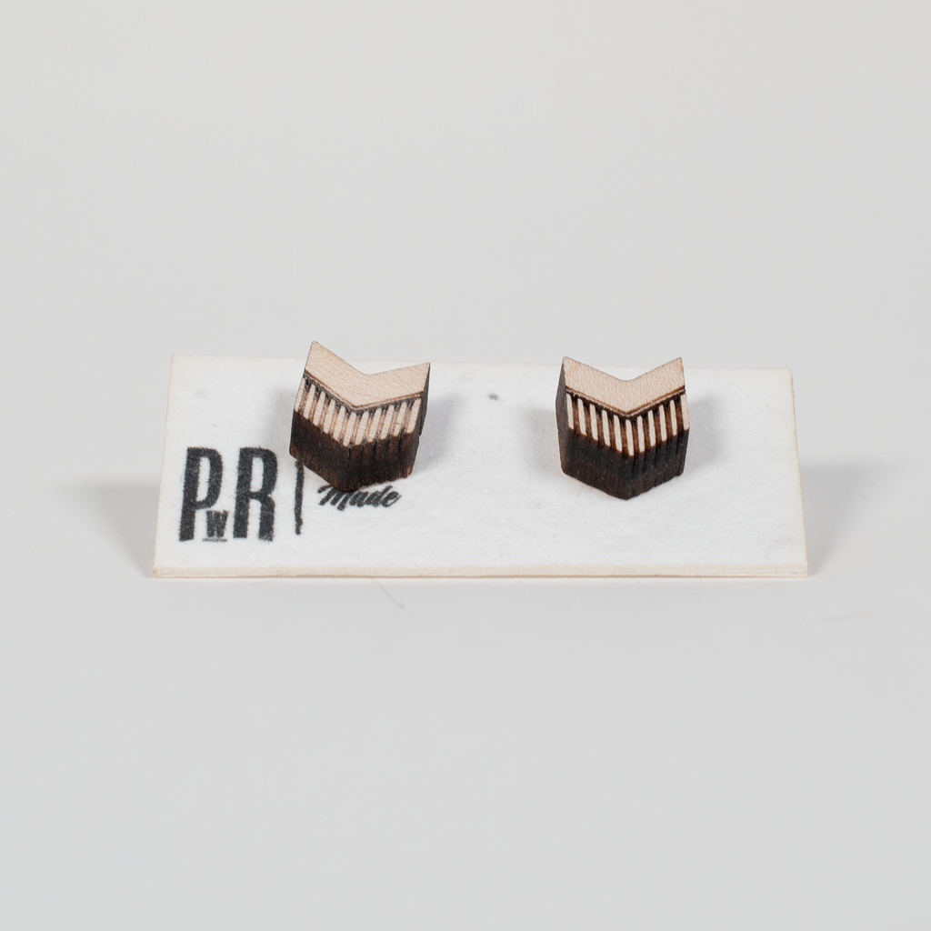 Small Wood Stud Earrings | Geometric Designs
