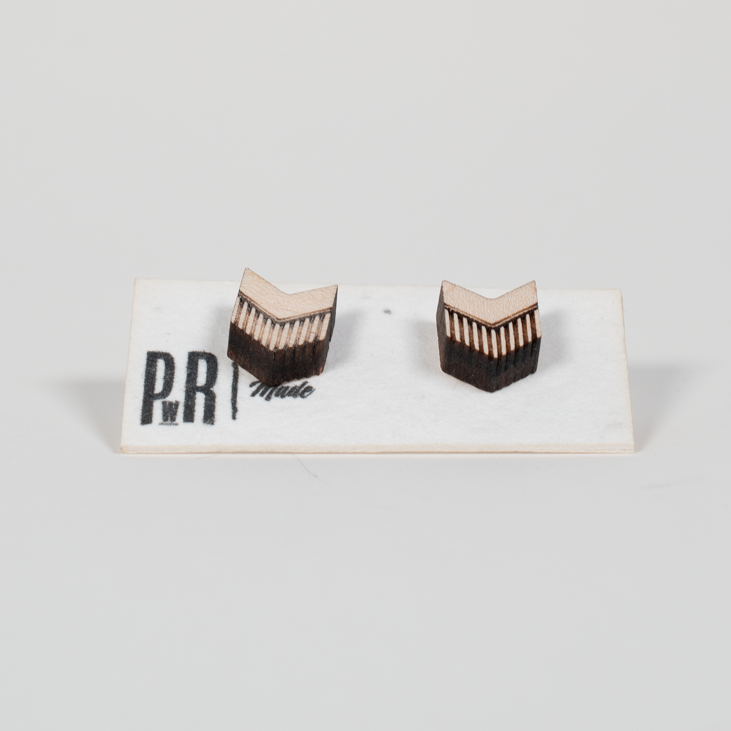 Small Wood Stud Earrings | Geometric Designs