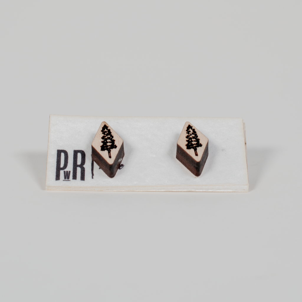 Small Wood Stud Earrings | Geometric Designs