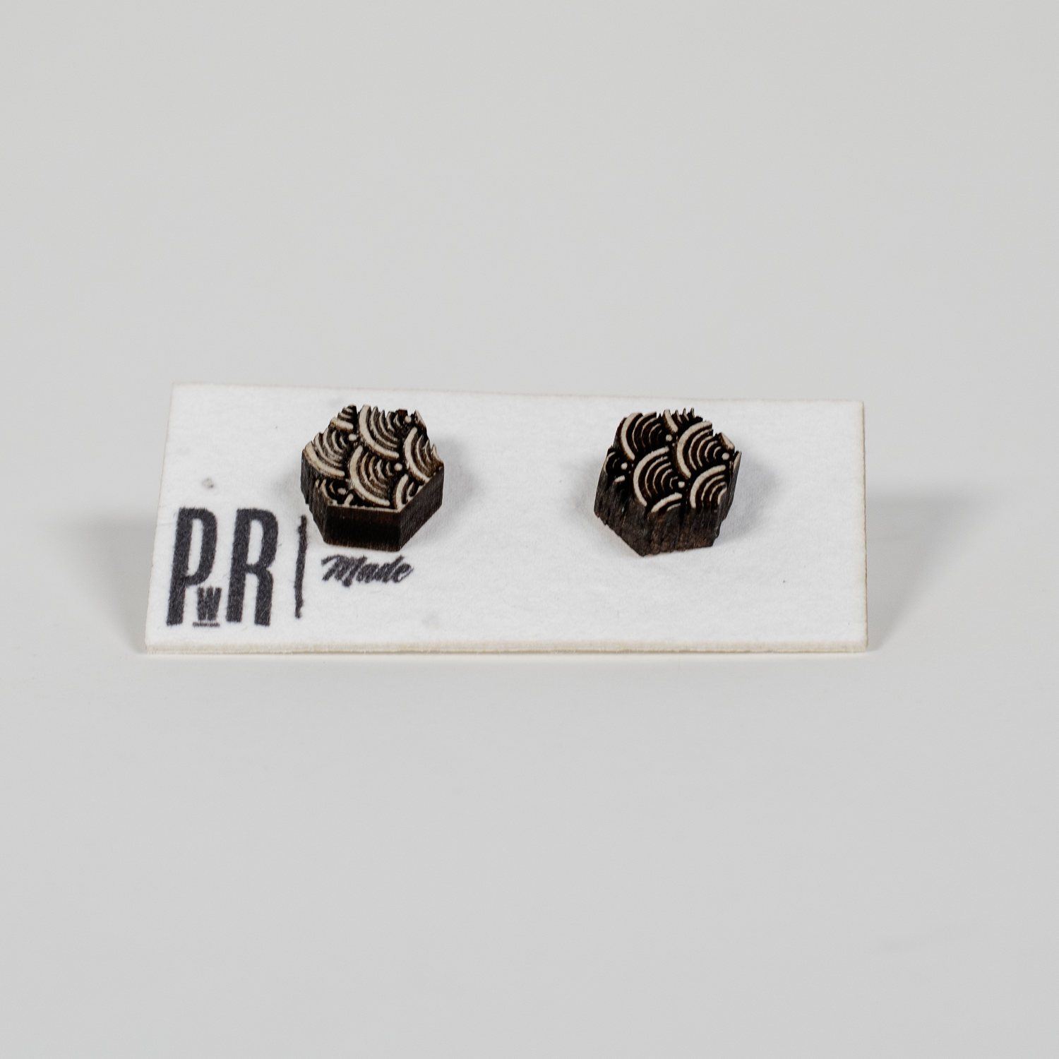 Small Wood Stud Earrings | Geometric Designs