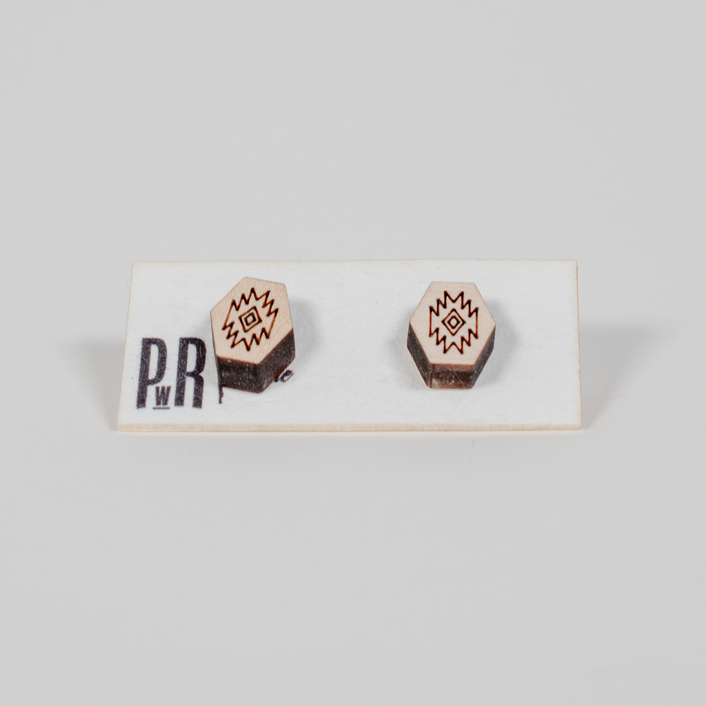 Small Wood Stud Earrings | Geometric Designs