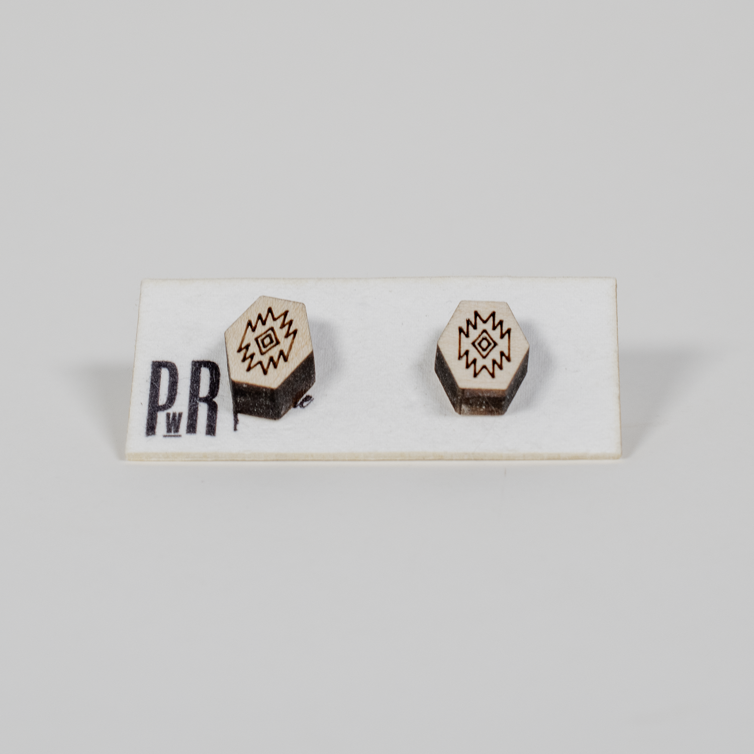 Small Wood Stud Earrings | Geometric Designs