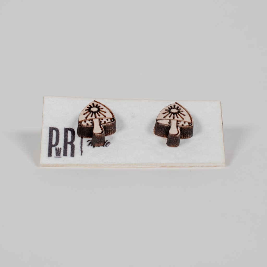 Small Wood Stud Earrings | Geometric Designs