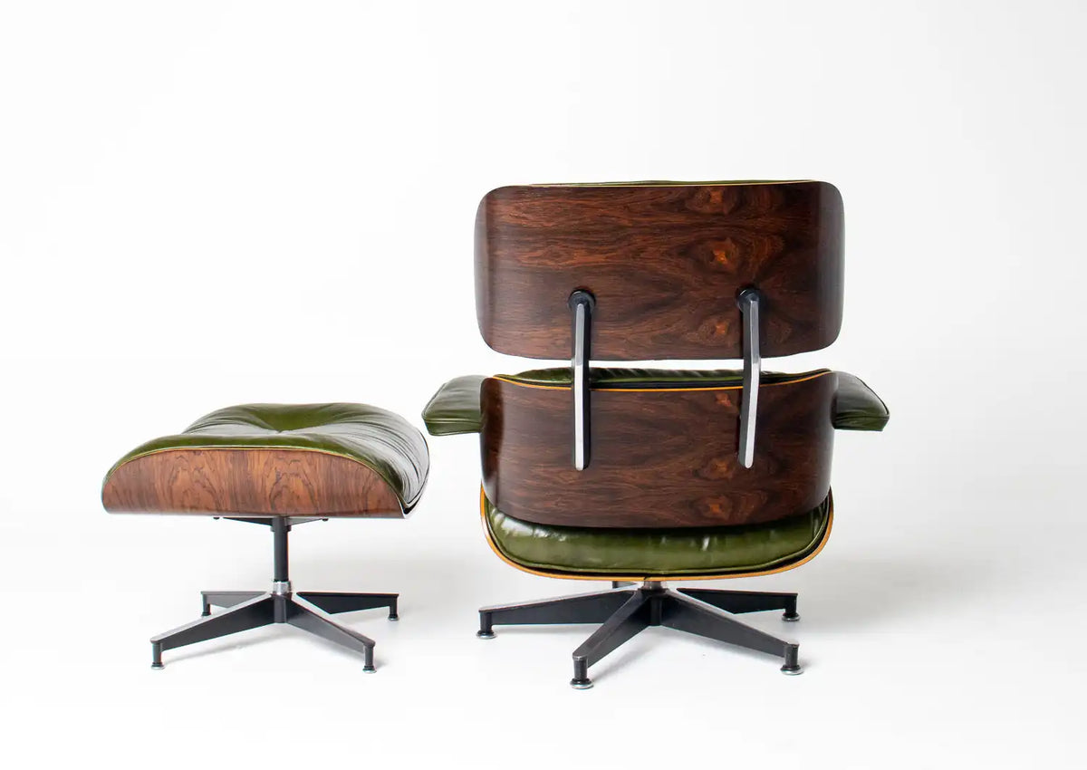 3rd Generation Eames Lounge Chair in Brazilian Rosewood and New Moss Green Leather by Herman Miller