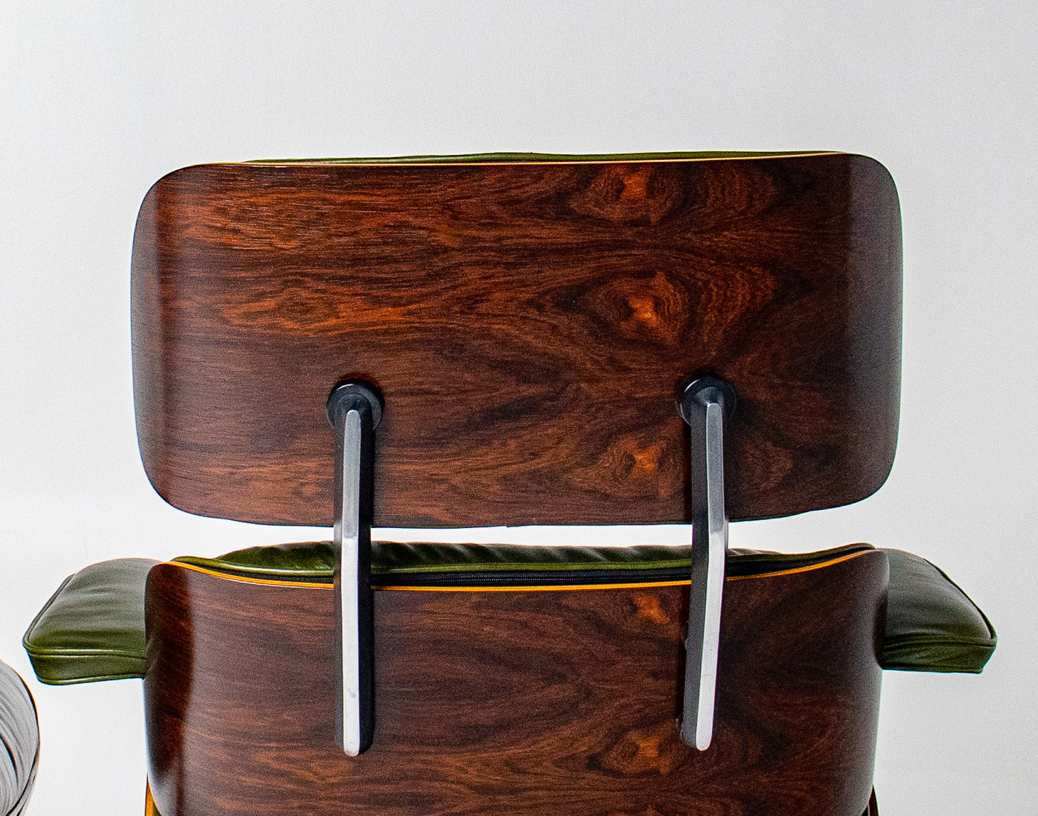 3rd Generation Eames Lounge Chair in Brazilian Rosewood and New Moss Green Leather by Herman Miller