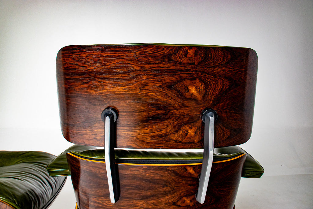 3rd Generation Eames Lounge Chair in Brazilian Rosewood and New Moss Green Leather by Herman Miller