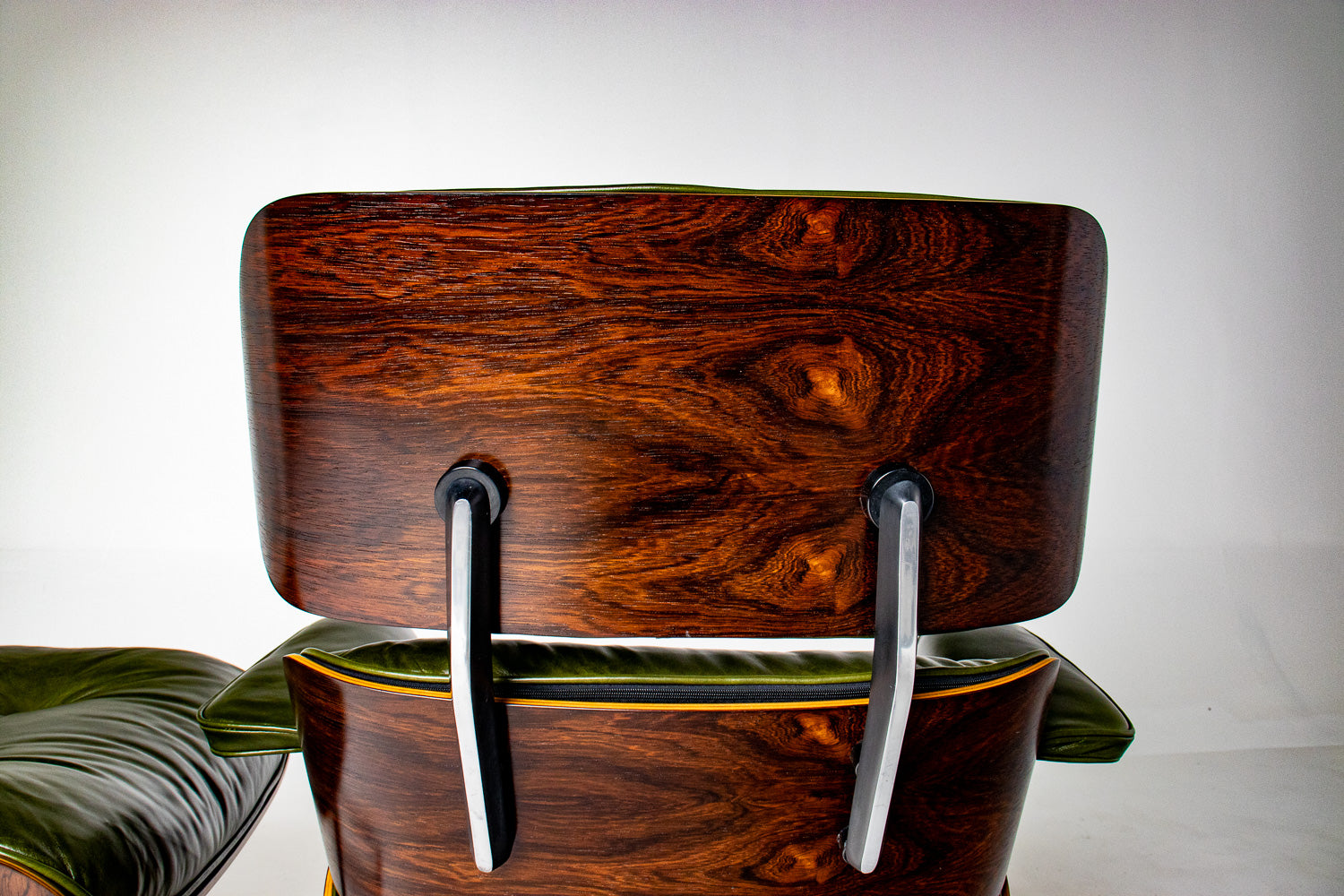 3rd Generation Eames Lounge Chair in Brazilian Rosewood and New Moss Green Leather by Herman Miller
