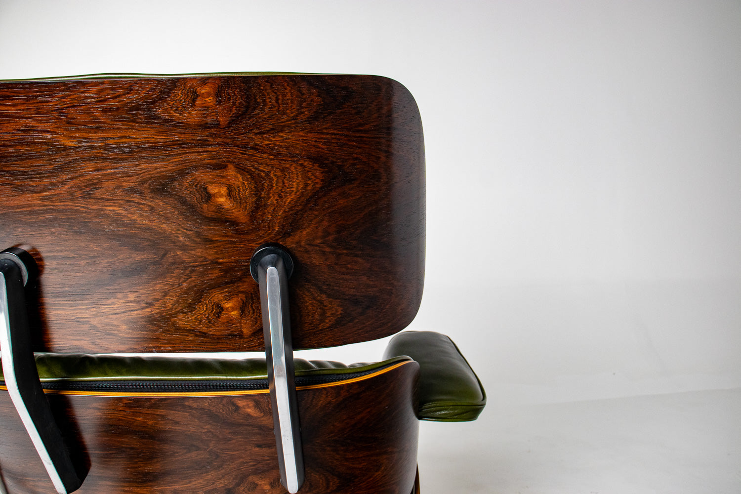 3rd Generation Eames Lounge Chair in Brazilian Rosewood and New Moss Green Leather by Herman Miller