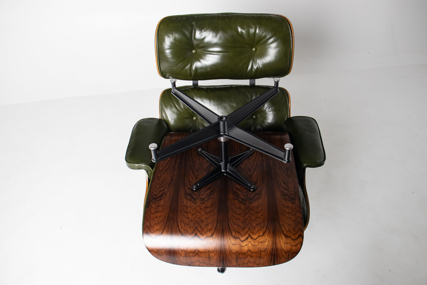 3rd Generation Eames Lounge Chair in Brazilian Rosewood and New Moss Green Leather by Herman Miller