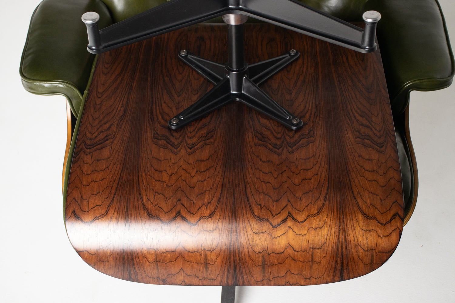 3rd Generation Eames Lounge Chair in Brazilian Rosewood and New Moss Green Leather by Herman Miller