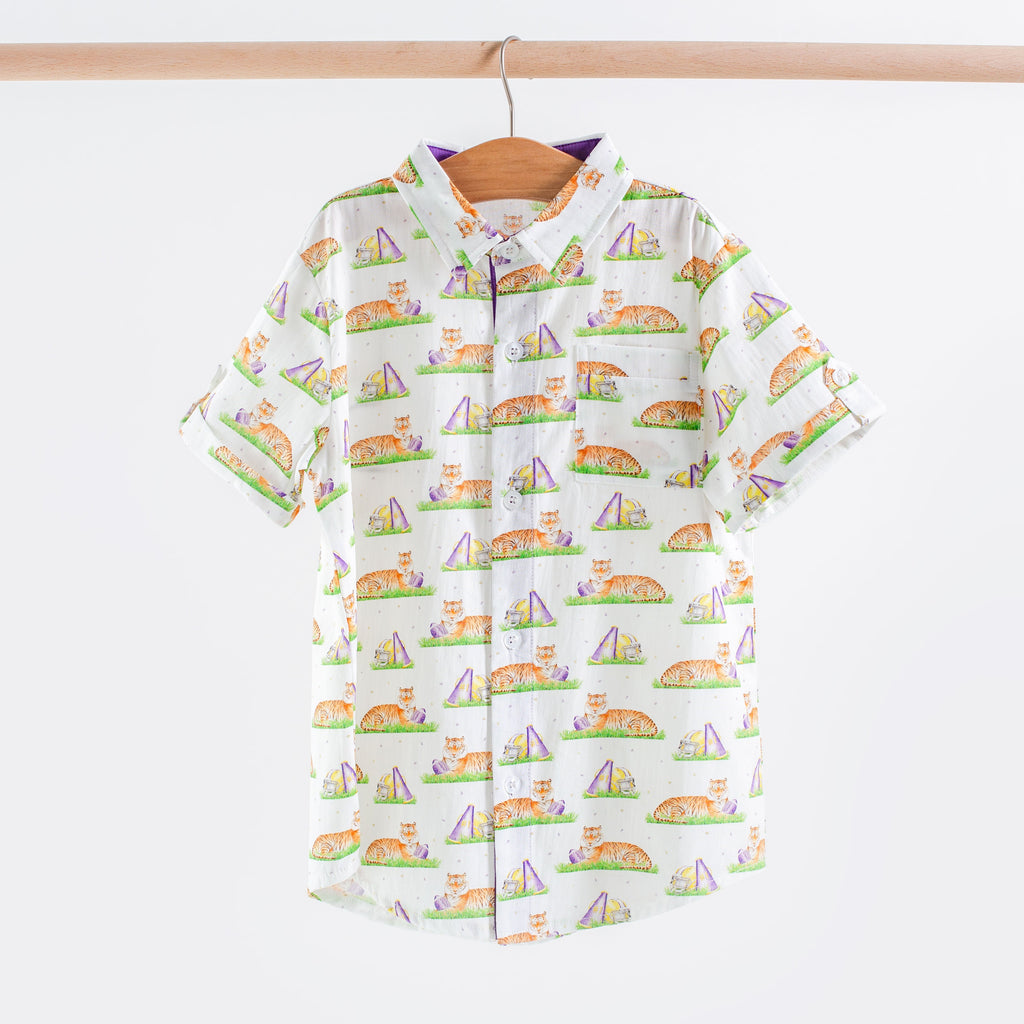 Mascot Mania in Louisiana Short Sleeve Collared Shirt