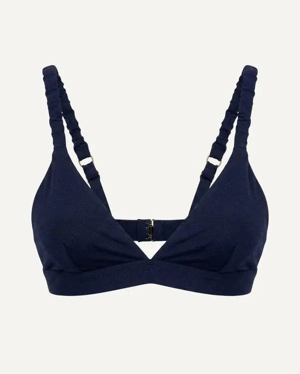 Merino Wool Bra – Dark Blue | Natural Wireless Support