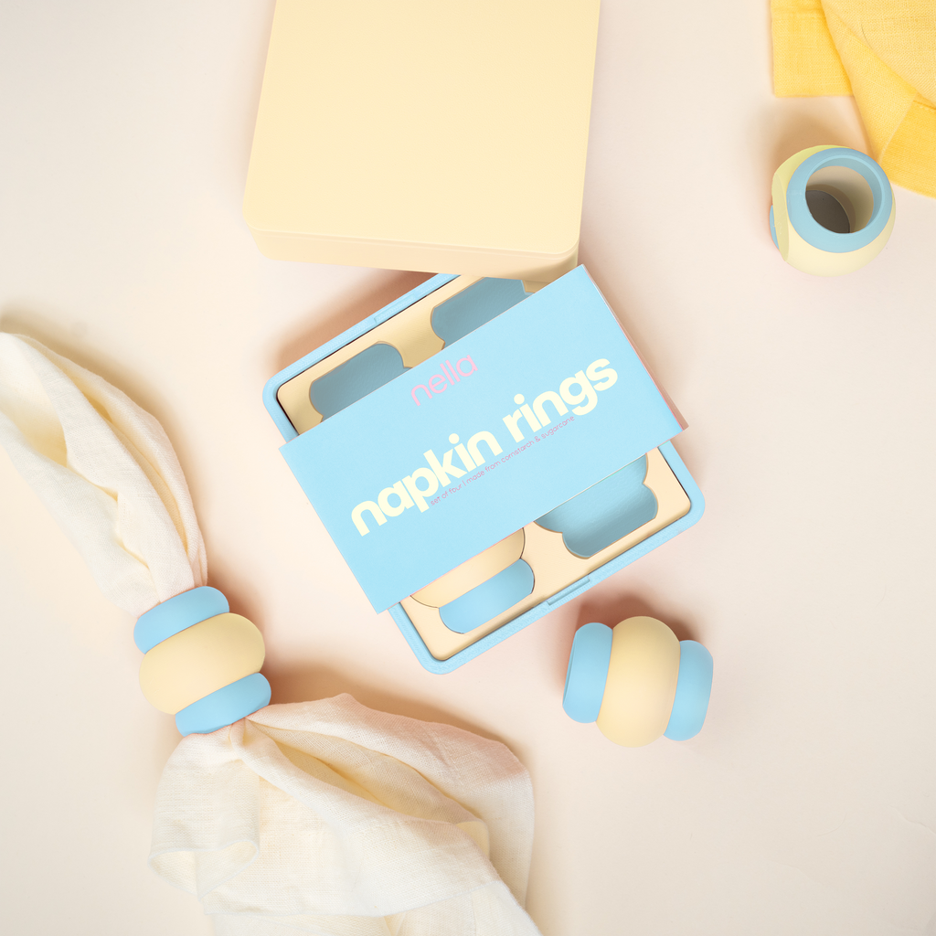 color-block napkin rings