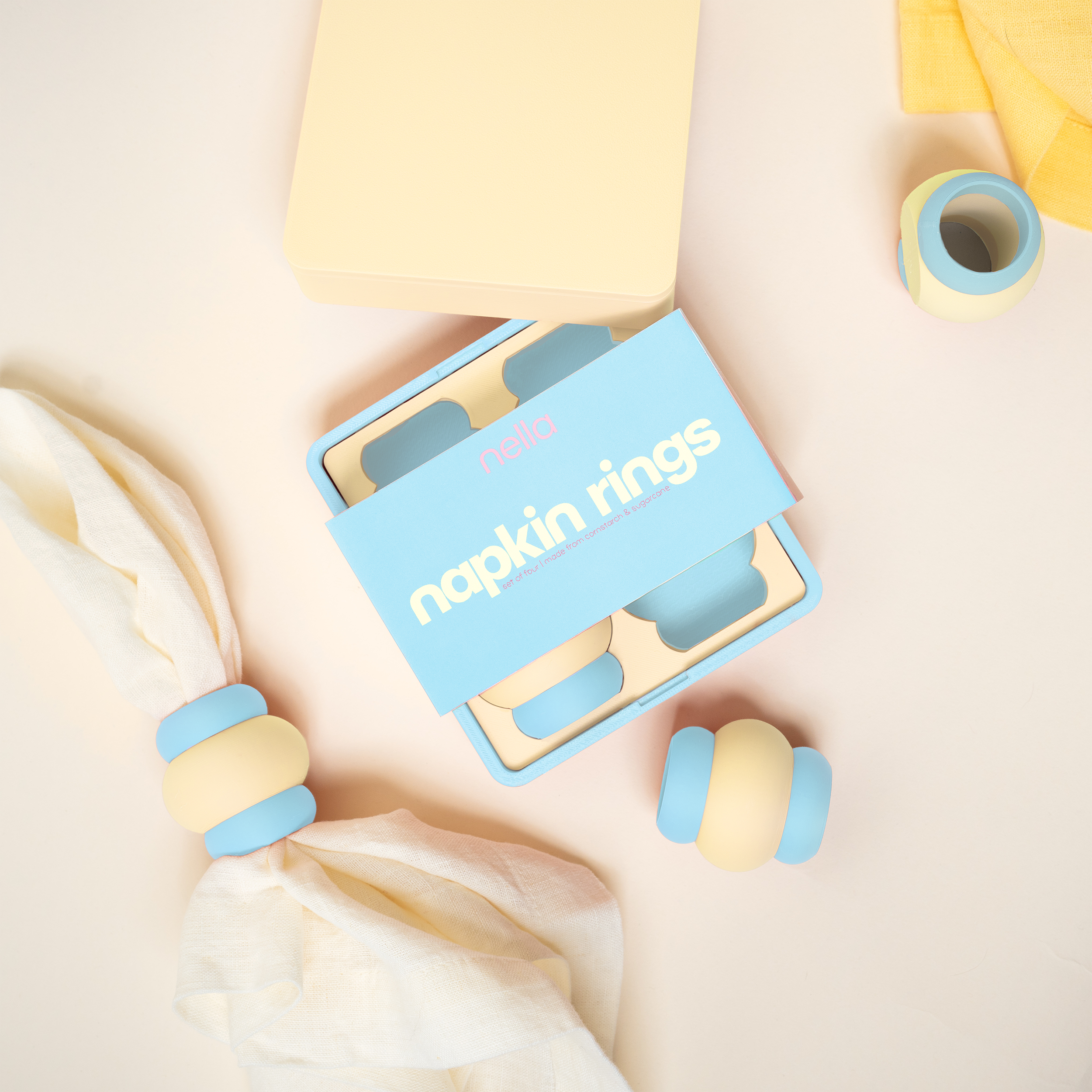 color-block napkin rings