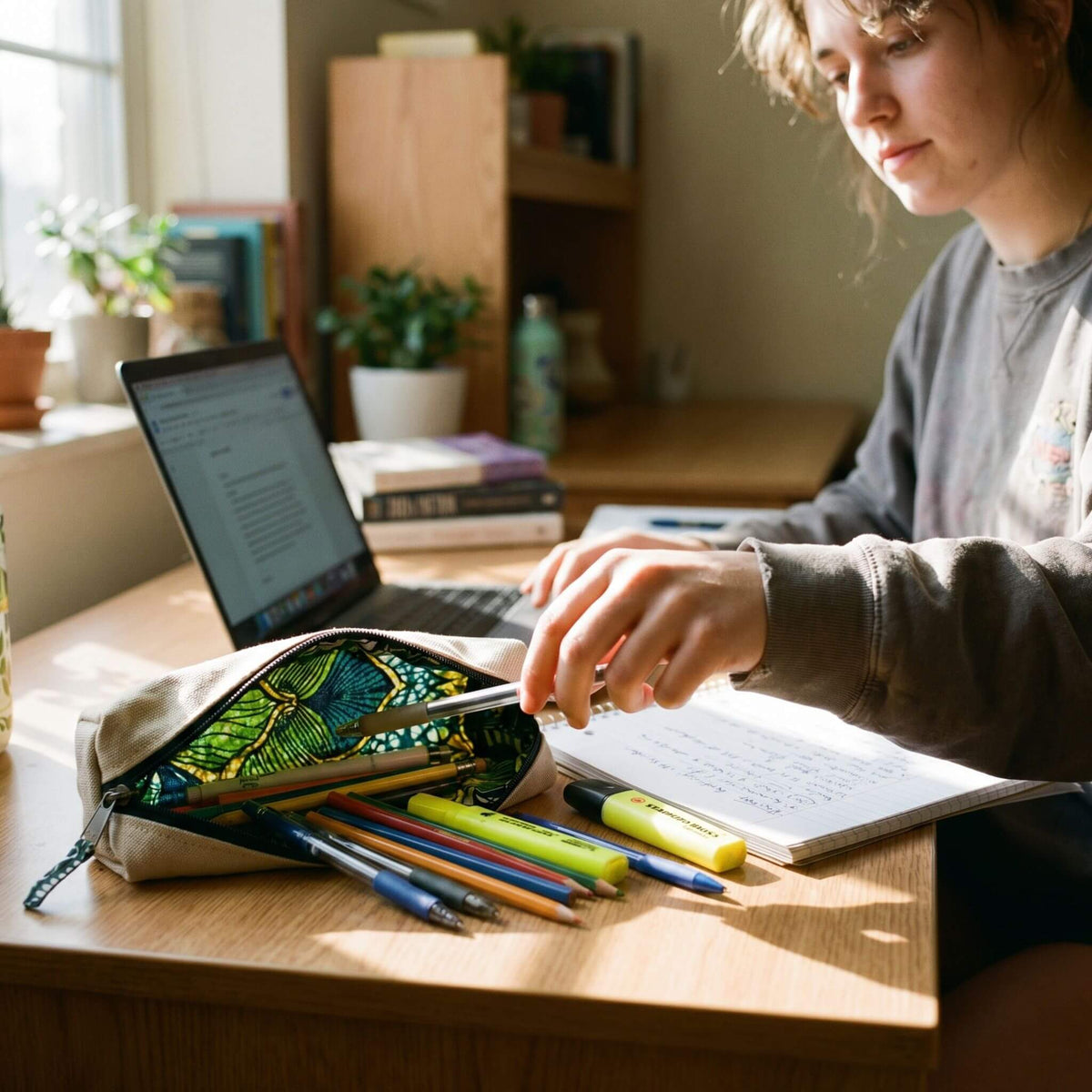 Canvas Pencil Pouch Bag, Everyday Pencil Case