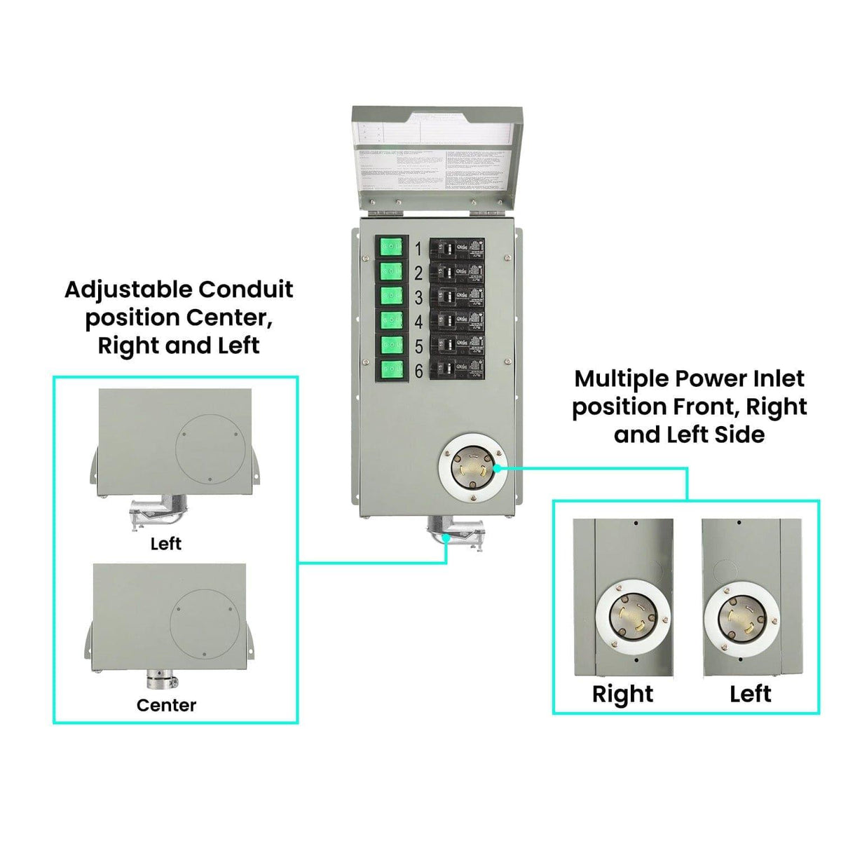 Refurbished - 120V 30A 6-Circuit Non-Automatic Transfer Switch