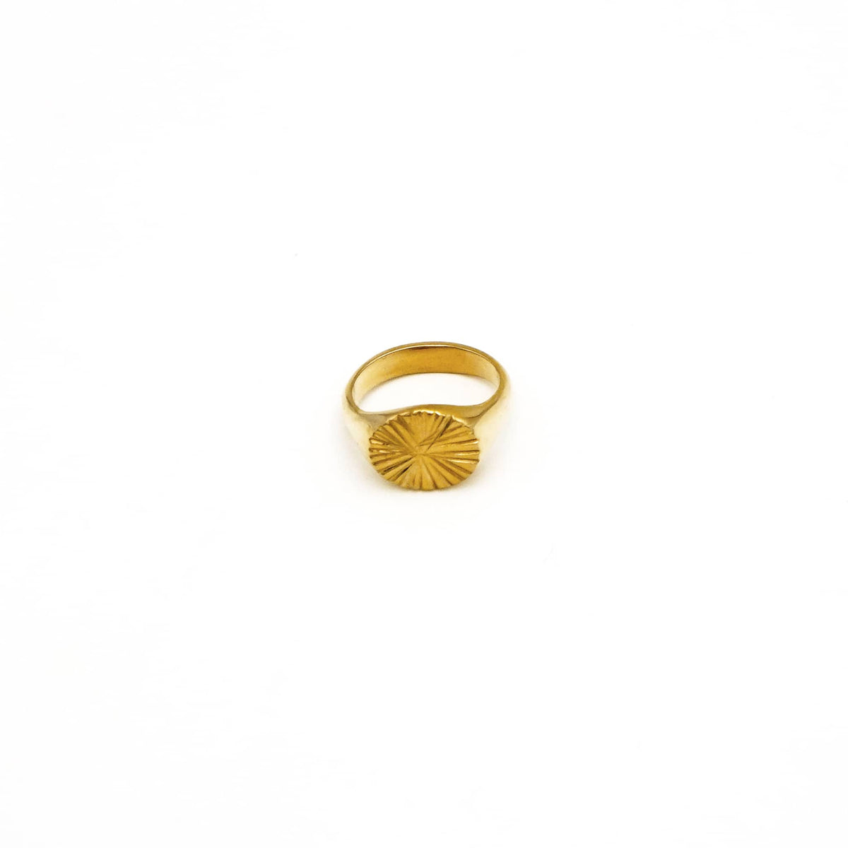 Brass Sunburst Signet Ring for Men and Women | Nila
