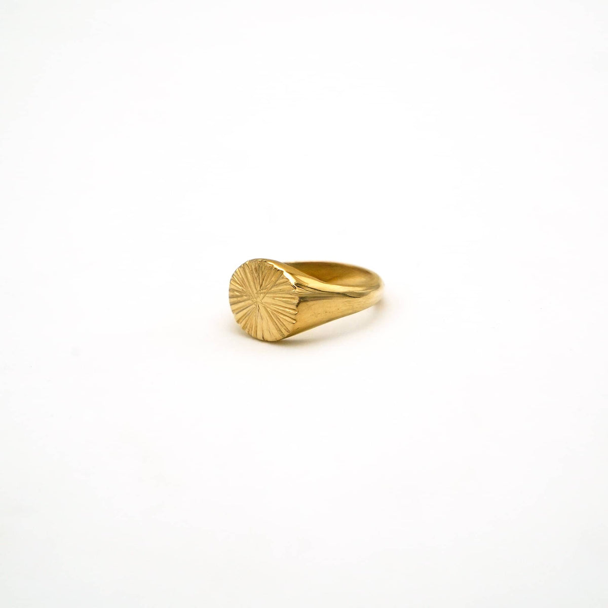 Brass Sunburst Signet Ring for Men and Women | Nila