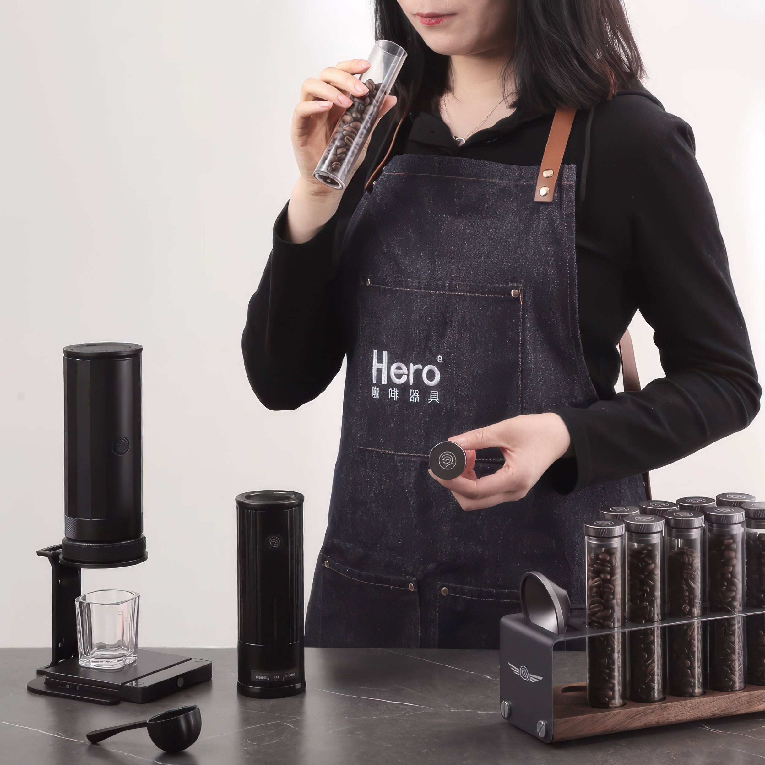 Pro Coffee Bean Storage Display & Degassing Stand