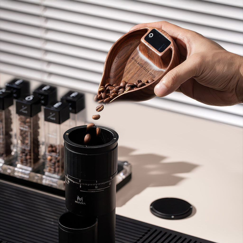 Electronic Walnut Coffee Scale With Leaf Shade