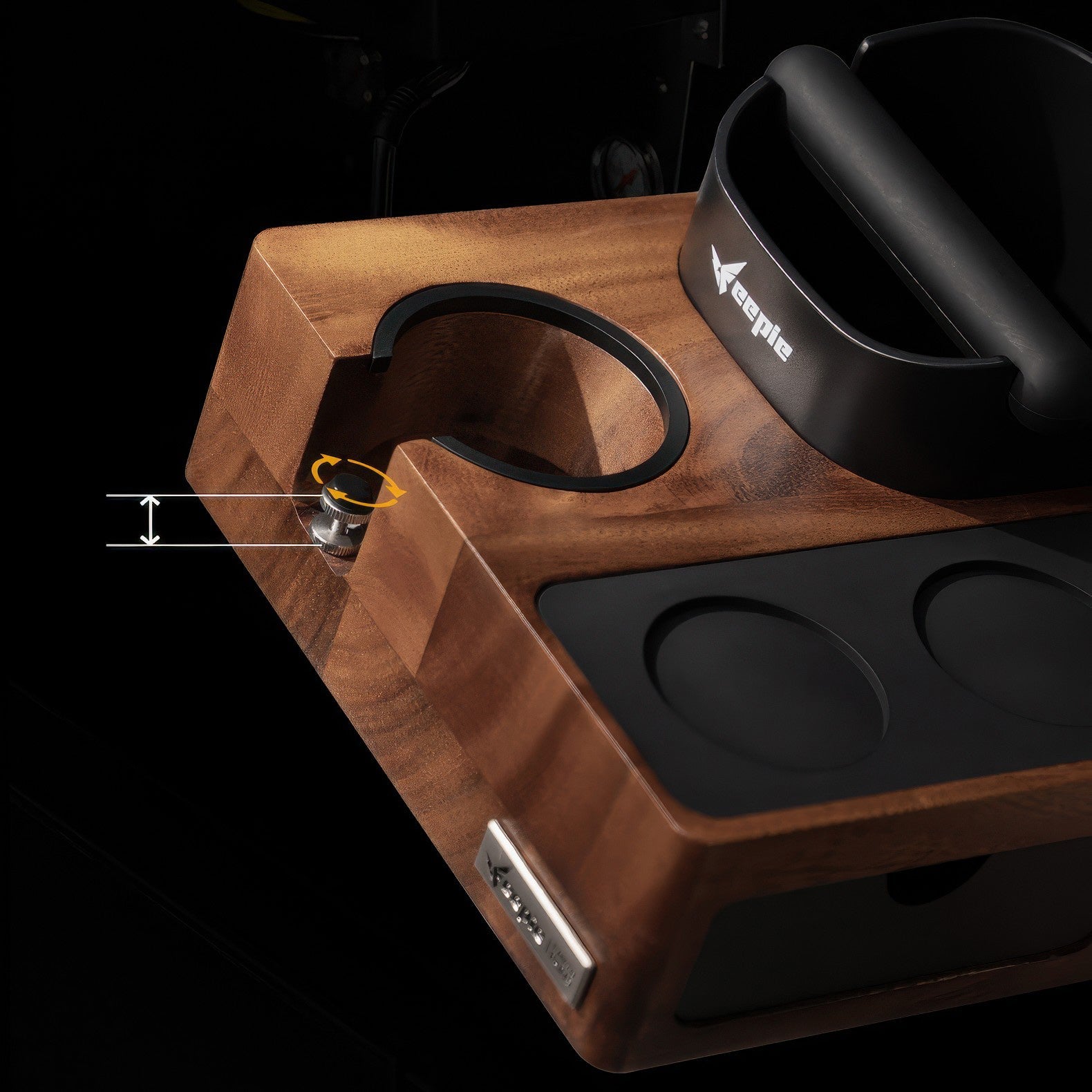 Barista Tamping Station with Knock Box Storage