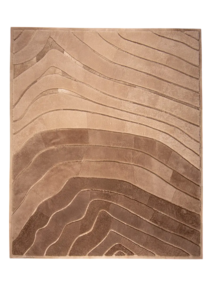 OMBRÉ – Custom Made Shearling and Cowhide Rug