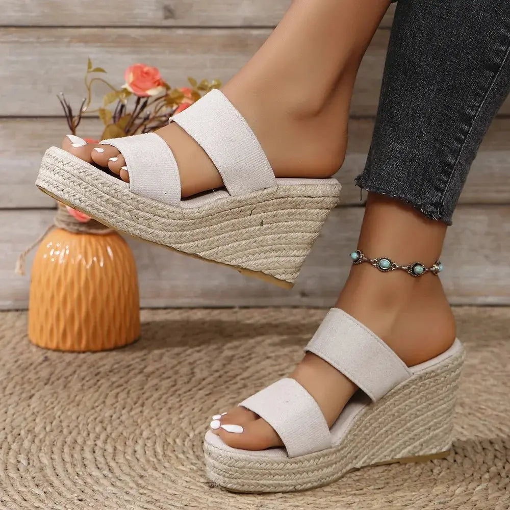 Women's Open Toe Platform Wedge Sandals | Boho Style