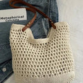 Openwork Woven Tote Bag - Stylish and Versatile Eco-Friendly Accessory