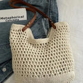 Women's Openwork Woven Tote Bag | Eco-Friendly, Boho Style