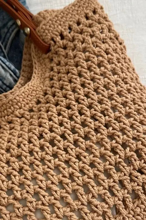 Women's Openwork Woven Tote Bag | Eco-Friendly, Boho Style