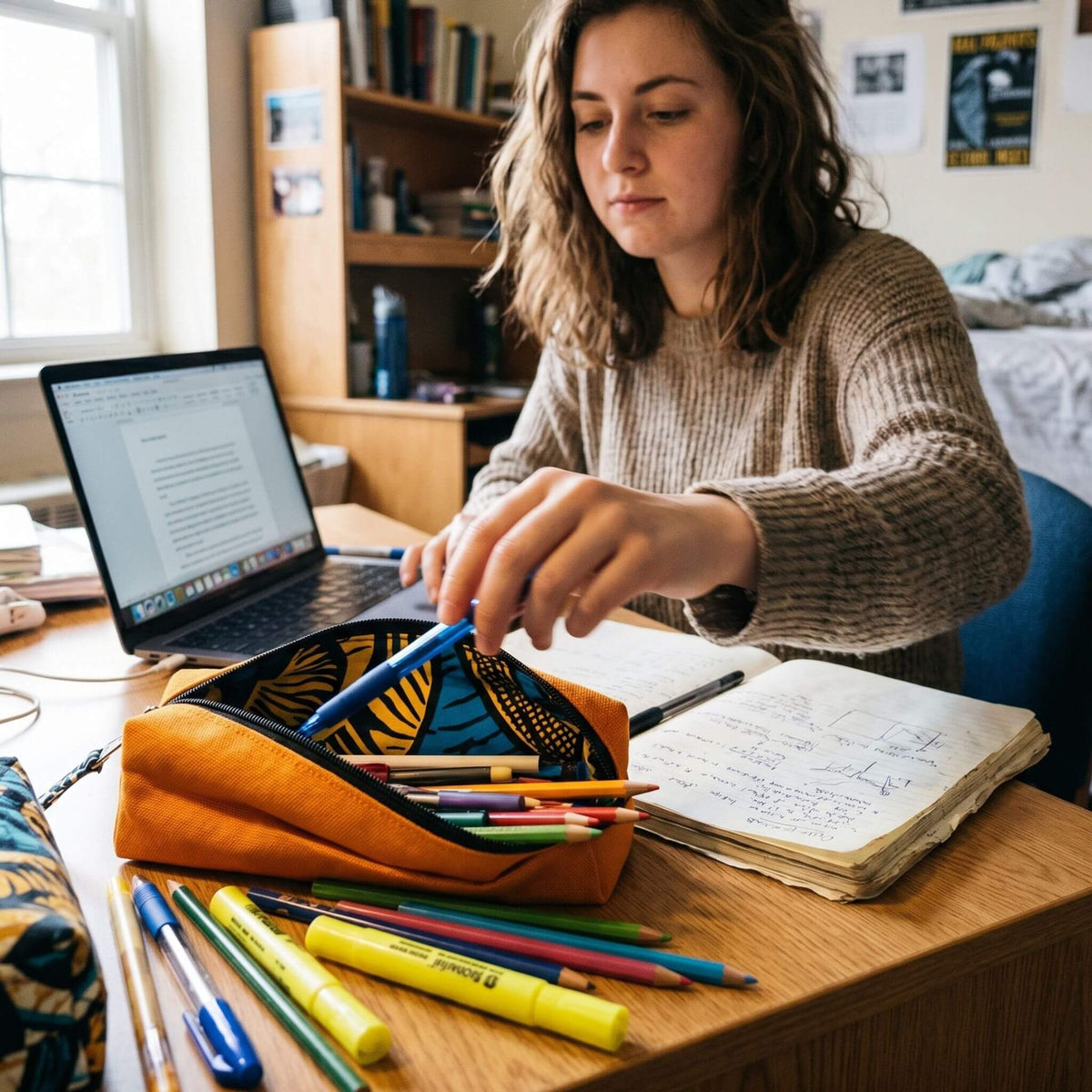 Canvas Pencil Pouch Bag, Everyday Pencil Case