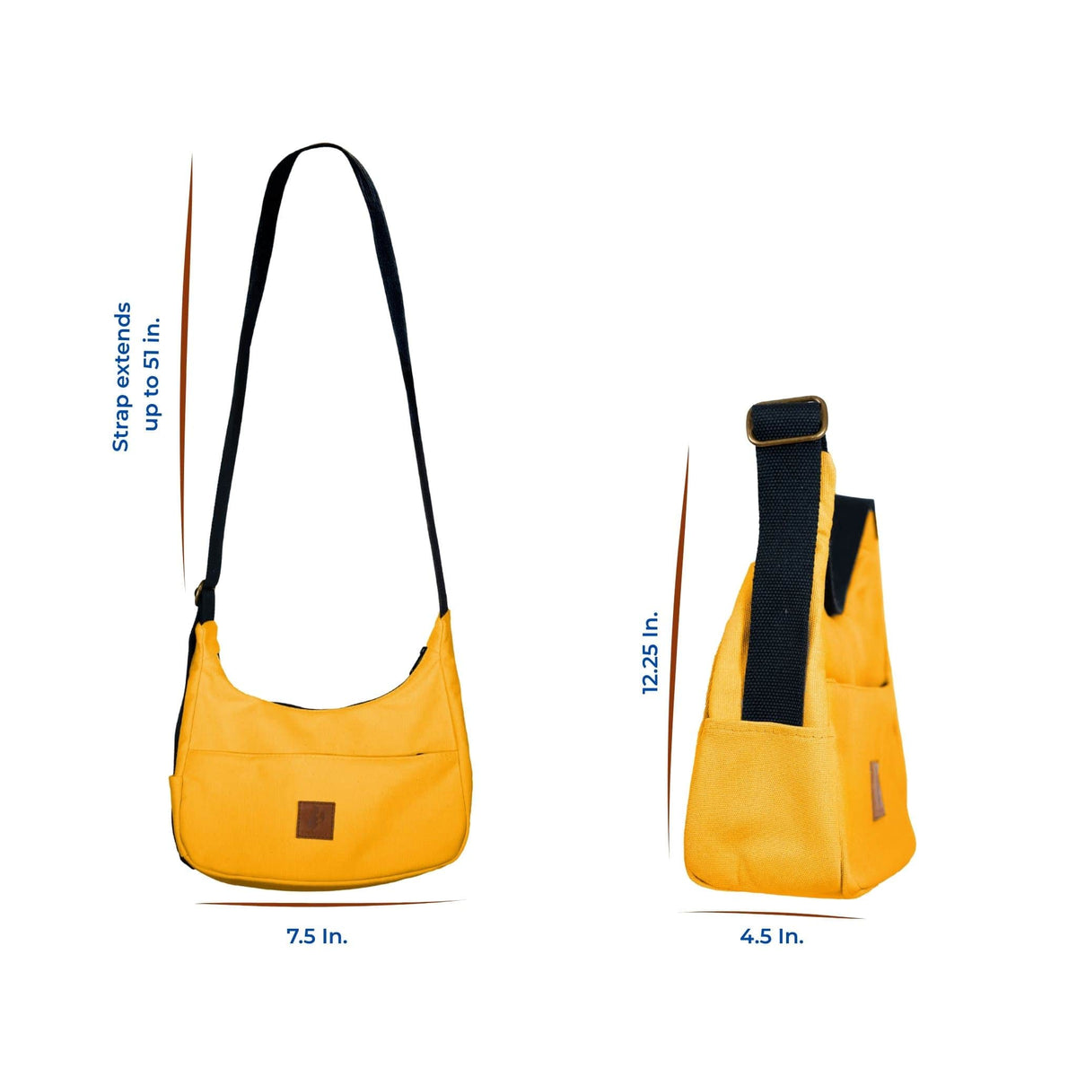 Crescent Canvas Crossbody Shoulder Bag for Women