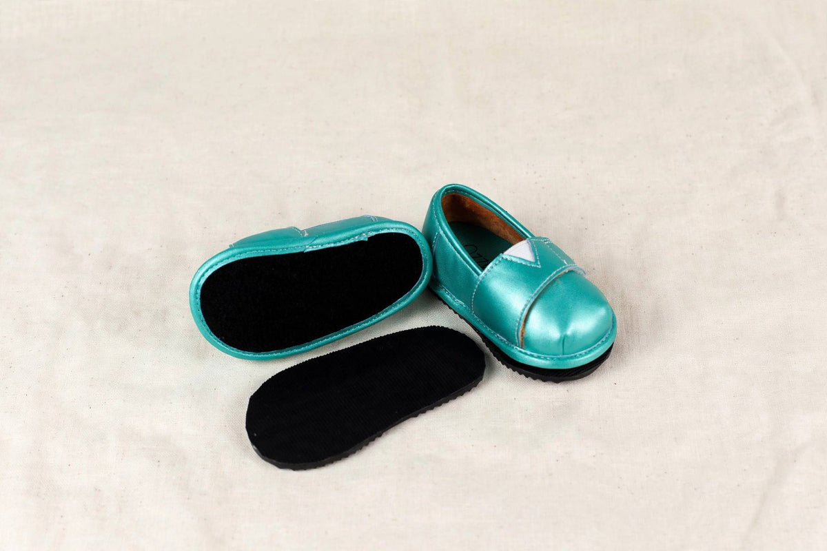 Teal Velvet Barefoot Shoe Topper | Ozznek Wide Toe Box & Zero-Drop