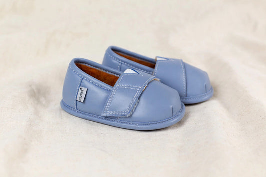 Blue-Grey Velvet Topper | Ozznek Removable Sole Shoes | Barefoot & Zero-Drop