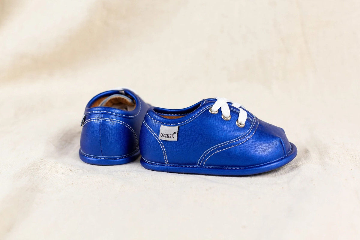 Blue Velvet Barefoot Shoe Topper | Ozznek Removable Sole Shoes