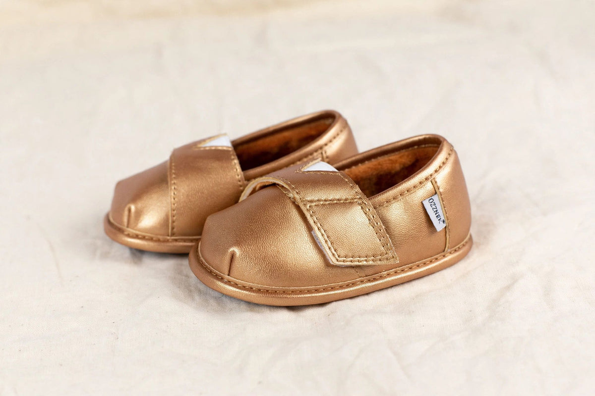 Gold Velvet Barefoot Shoe Topper | Ozznek Zero-Drop & Wide Toe Box
