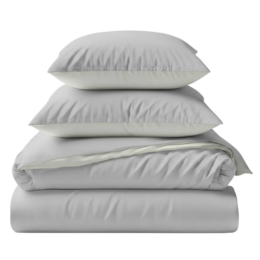 Two-Tone Bamboo Viscose Duvet Cover + 2 Shams Set