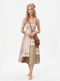 Patchwork Lace Trimmed A-Line Dress