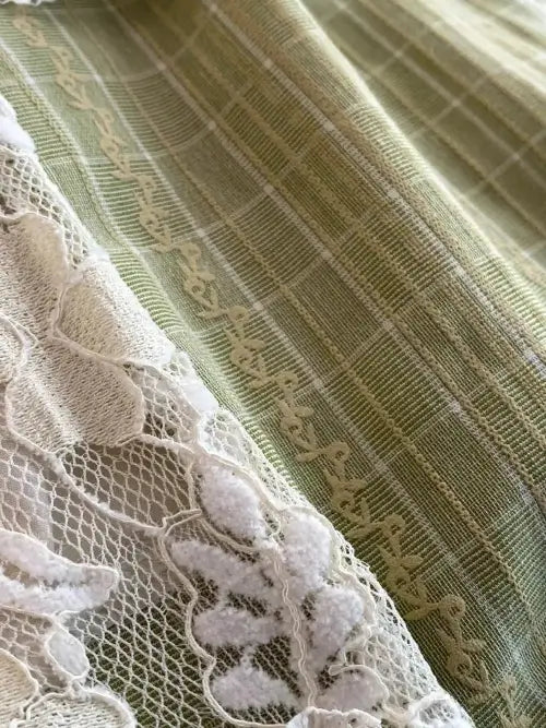 Patchwork Lace Trimmed A-Line Dress